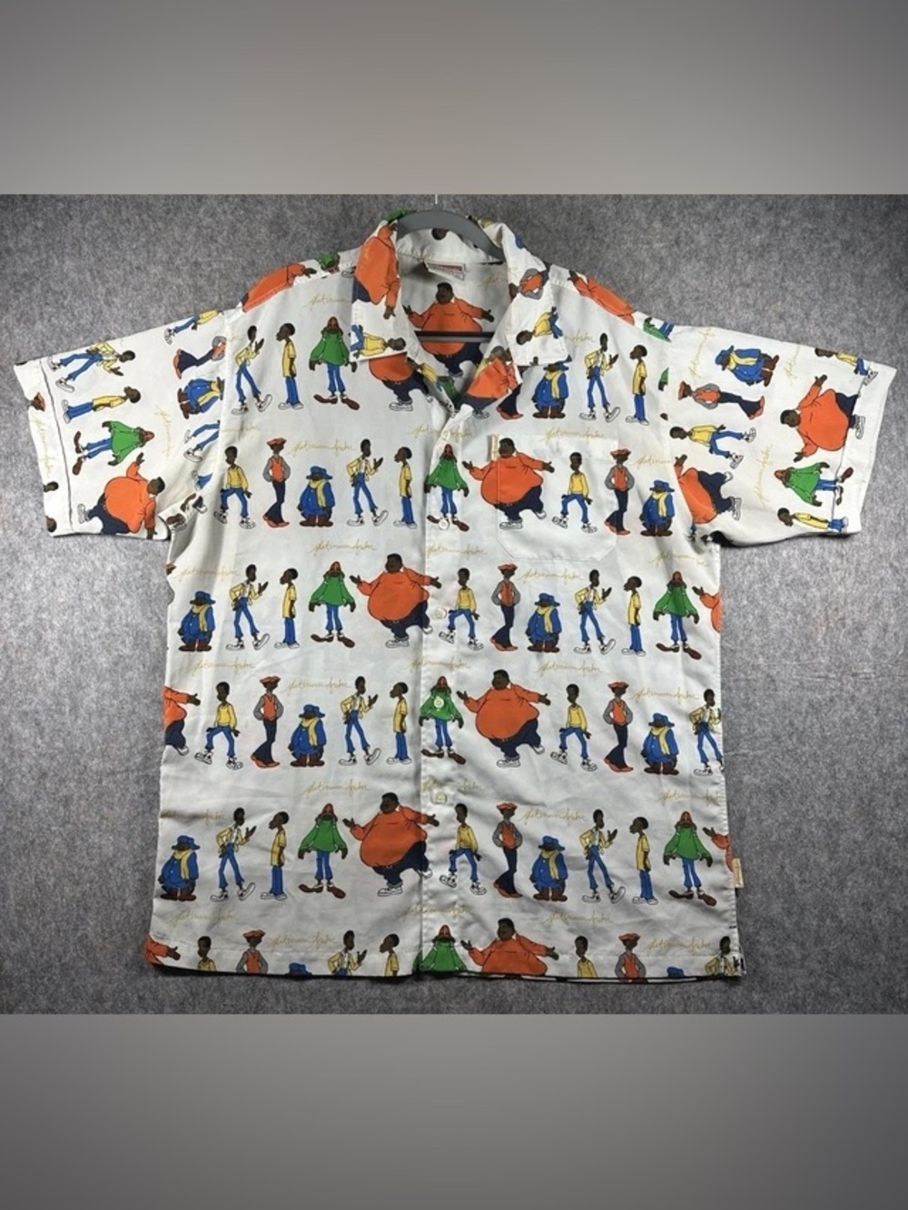 Vintage Platinum FUBU Fat Albert Shirt XXL Cartoon Graphic All Over Print 90s